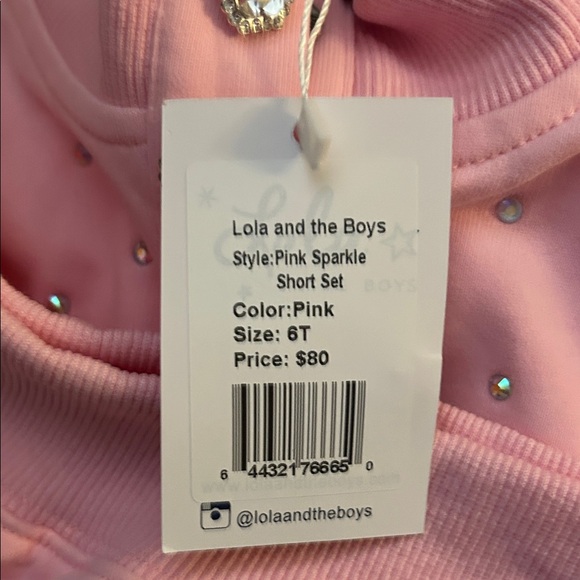 Lola + The Boys Pink Button-Up sparkle short Set - Picture 6 of 6